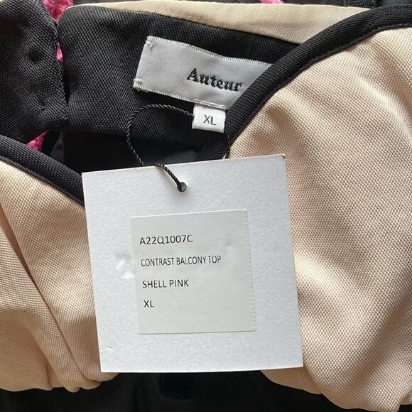 Auteur contrast balcony top blush black bra camisole bustier Revolve XL NWT - Picture 7 of 11